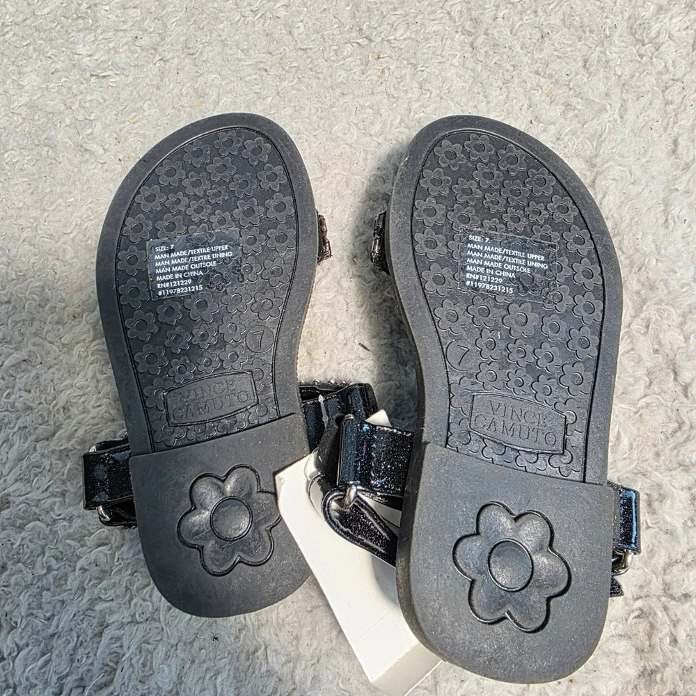Vince Camuto Rhinestone Jelly Sandals Toddler Girls 5 Black NWOT Sparkly Glitter